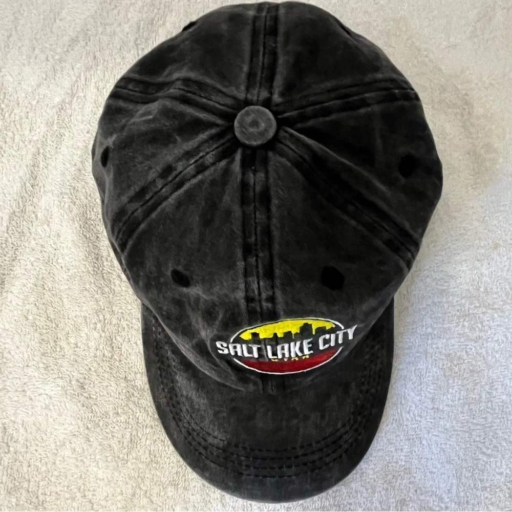 Salt Lake City Embroidered Cotton Dark Grey Adjustable Cap